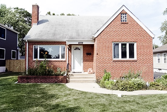 Simple Red Brick Cottage in Chicago Suburbs