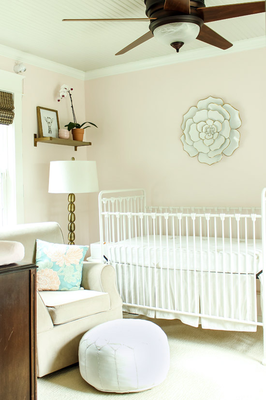 Pink And Neutral Baby Girl Nursery, Ceiling Fan For Baby Girl Room