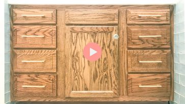 How to Stain and Install Bathroom Vanity Cabinet