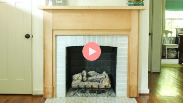 How to Cover Fireplace and Mantel with Wood Veneer to Stain