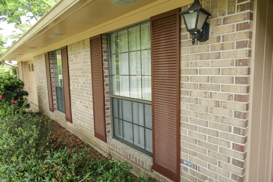 How to Paint Red Brown Shutters on Brick House in Place