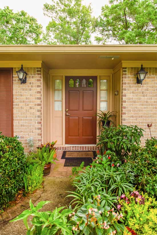 Maroon-Front-Door-and-Shutters-on-Brick-House-Before ...