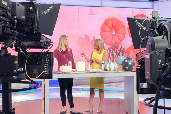 Sequin and Watercolor Pumpkins Featured on HLN Weekend Express