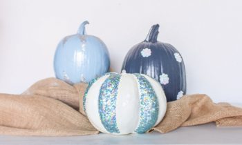 Sequined Glam Pumpkins for Halloween and Fall