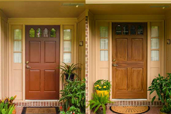 Before and After Giani Wood Look Front Door Kit