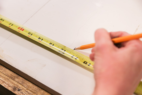 Marking Length of Shelf Boards for Cutting